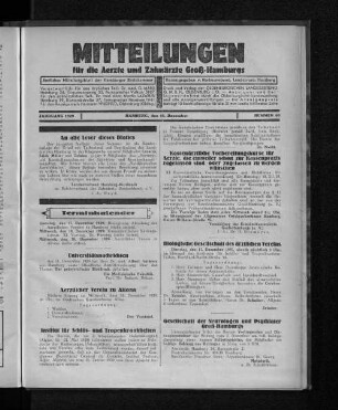 Jahrgang 1929, Hamburg, den 15. Dezember, Nummer 50