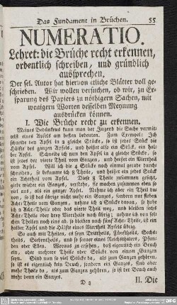 NUMERATIO. [Das Fundament in Brüchen]