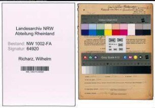 Entnazifizierung Wilhelm Richarz, geb. 04.01.1890 (Kaufmann)