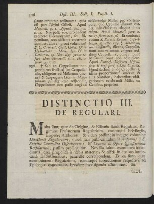 Distinctio III. De Regulari.