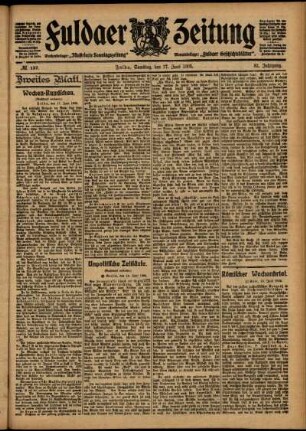 Zweite Ausgabe vom Samstag, den 17. Juni 1905.