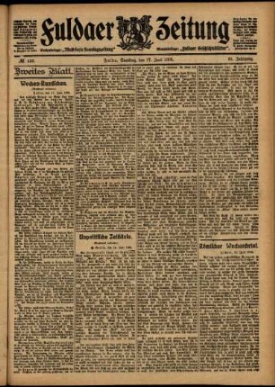 Zweite Ausgabe vom Samstag, den 17. Juni 1905.