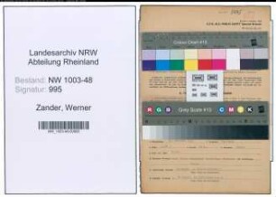 Entnazifizierung Werner Zander , geb. 13.10.1913 (Verw.Angestellter)