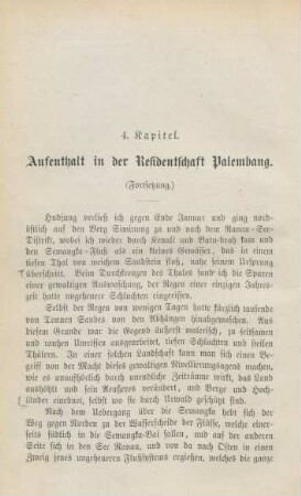 4. Kapitel. Aufenthalt in der Residentschaft Palembang (Fortsetzung)