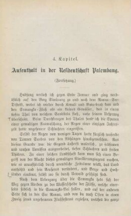4. Kapitel. Aufenthalt in der Residentschaft Palembang (Fortsetzung)