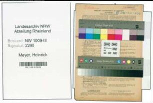 Entnazifizierung Heinrich Meyer , geb. 10.04.1906 (Zollbeamter)