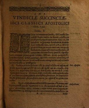 Vindiciae Succinctae Loci Classici Apostolici Coloss. I. 16. Adversus Neo-Photinianos institutae Et ad Disputationem publicam in Academia Wittebergensi propositae