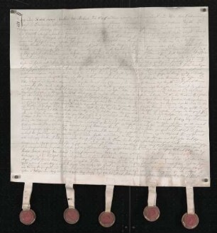 Instrumentum cautionis des Karl Adolf von Mirbach.