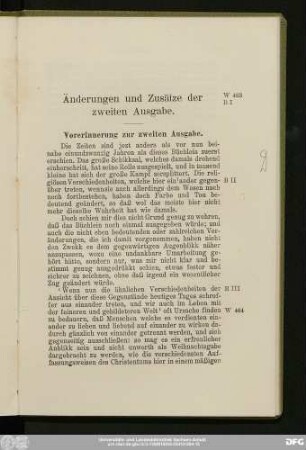 Änderungen und Zusätze der zweiten Ausgabe.