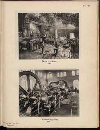 Taf. 41. Bessemerwerk. 1894 / Gebläsemaschinen. 1894