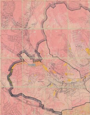 Kartenteile der ehemaligen Stadt Hüttental mit den Ortsteilen Seelbach und Trupbach sowie Flammersbach, Oberdielfen und Niederdielfen
