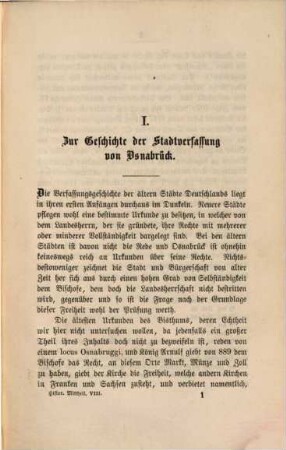 Mittheilungen des Historischen Vereins zu Osnabrück. 8. 1866