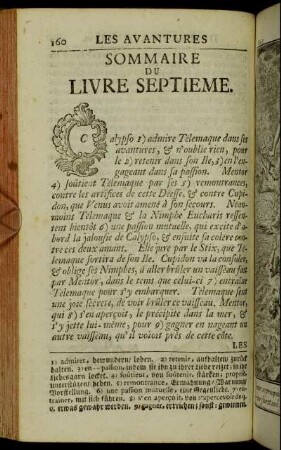Sommaire du Livre septieme.