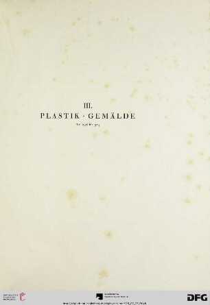 III. Plastik, Gemälde (Nr. 348-374)