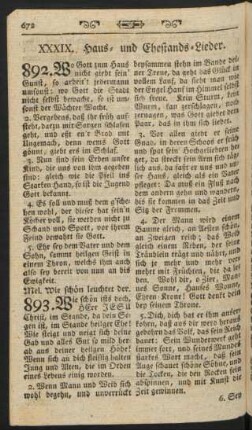 XXXIX. Haus- und Ehestands-Lieder.