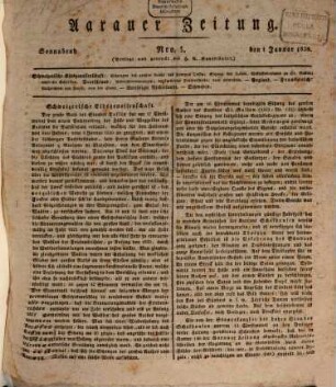Aarauer Zeitung. 1820
