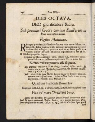 240-258, Deo glorificatori Sacra.-Lectio Antemeridiana.