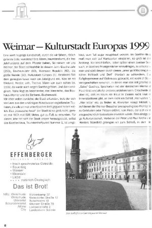 Weimar - Kulturstadt Europas 1999