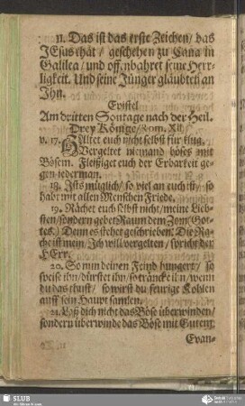 [Am dritten Sontage nach der Heiligen Drey Könige]