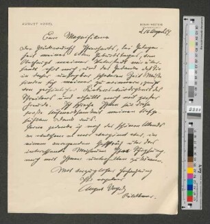 Brief an Werner von Melle