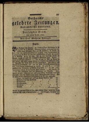 Funfzigstes Stück, den 11ten Decbr. 1790.