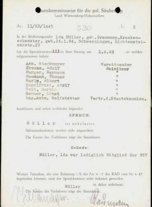 Müller, Ida, geb. Graumann