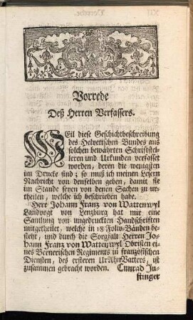 Vorrede Deß Herren Verfassers.
