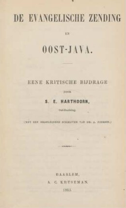 De evangelische zending en Oost-Java : eene kritische bijdrage