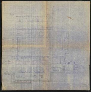 Opernhaus, Hannover: Längsschnitt Bühnenhaus 1:100