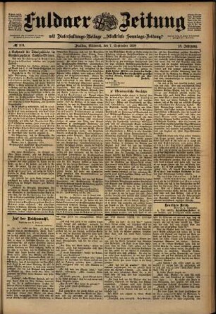 Ausgabe vom Mittwoch, den 07. September 1898.