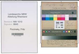 Entnazifizierung Fritz Porzinsky , geb. 01.01.1896 ()