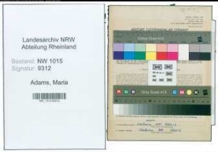 Entnazifizierung Maria Adams , geb. 16.02.1909 ()