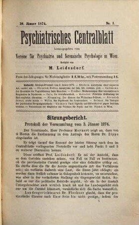 Psychiatrisches Centralblatt. 4, 4. 1874
