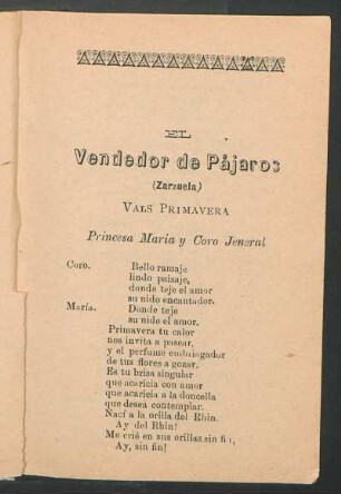 Primavera : Vals