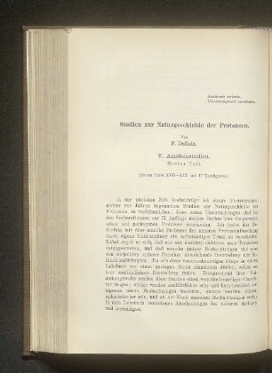 Studien zur Naturgeschichte der Protozoen.