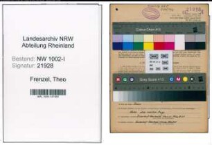Entnazifizierung Theo Frenzel, geb. 05.04.1909 (Schlosser)