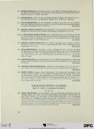 Geschnittene Gläser (Nr. 250-415)