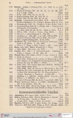Aussereuropäische Länder (Nr. 1214 - 1275)