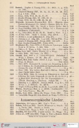 Aussereuropäische Länder (Nr. 1214 - 1275)