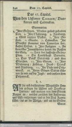 Das 17. Capitel. Von den Uffimer Tartarn, Baskirren und Calmuken