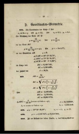 D. Coordinaten-Geometrie.
