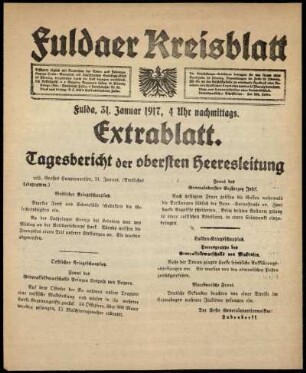 Ausgabe vom Mittwoch, den 31. Januar 1917.