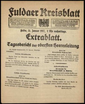 Ausgabe vom Mittwoch, den 31. Januar 1917.