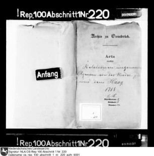 Relationen ungenannter Agenten von der Nieder-Elbe und Den Haag