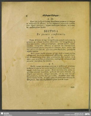 Sectio I. De poenis constitutis