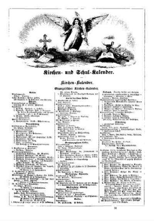 Kirchen-Kalender : Kirchen- und Schul-Kalender