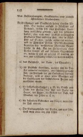 Von Beschreibungen, Steckbriefen und andern öffentlichen Nachrichten