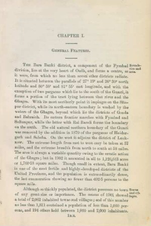 Chapter I. General features