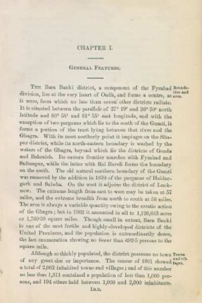 Chapter I. General features