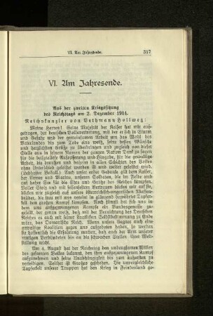 VI. Am Jahresende.
